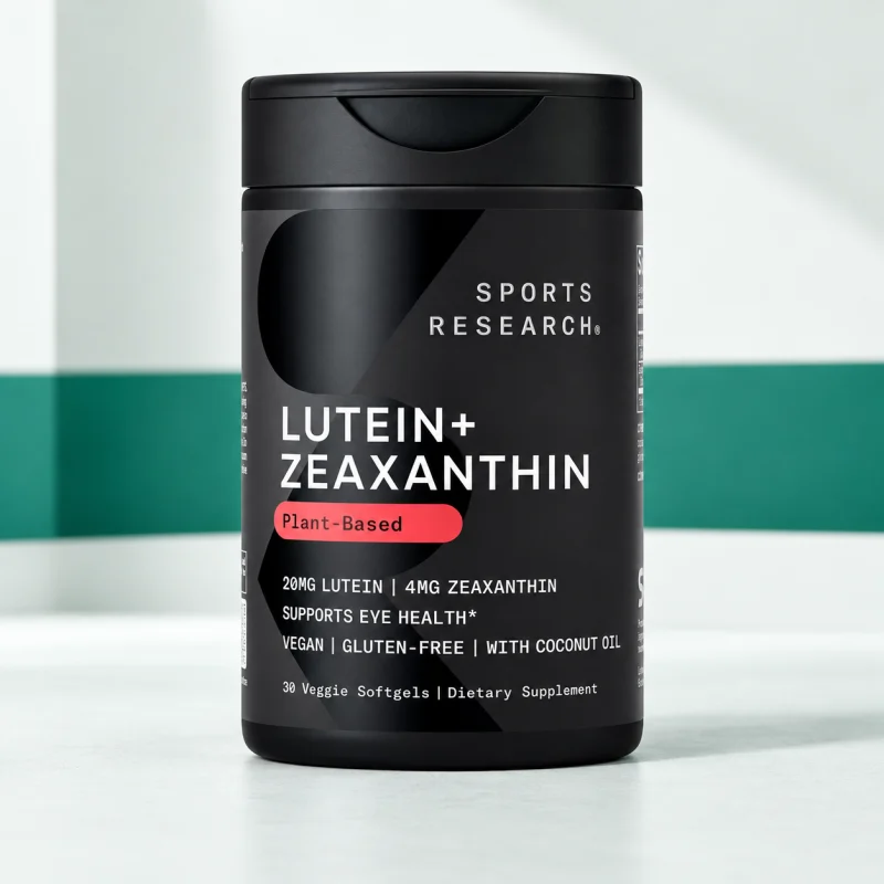 Sports Research Luteína + Zeaxantina con aceite de coco orgánico, 30 PlantGels